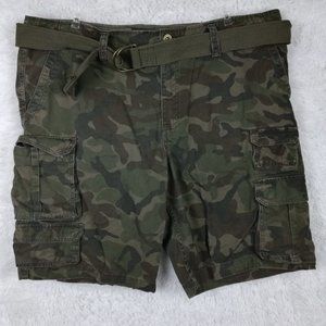 No Boundaries Men Shorts Cargo Camo Green Belted High Rise 10"‎ Inseam 46